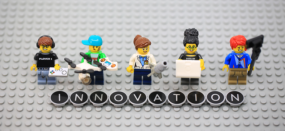 Legogubbar och texten innovation