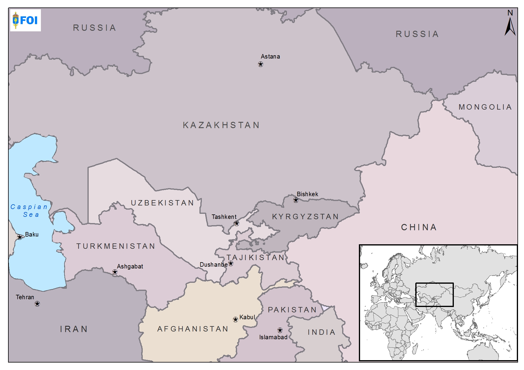 Map of Central Asia
