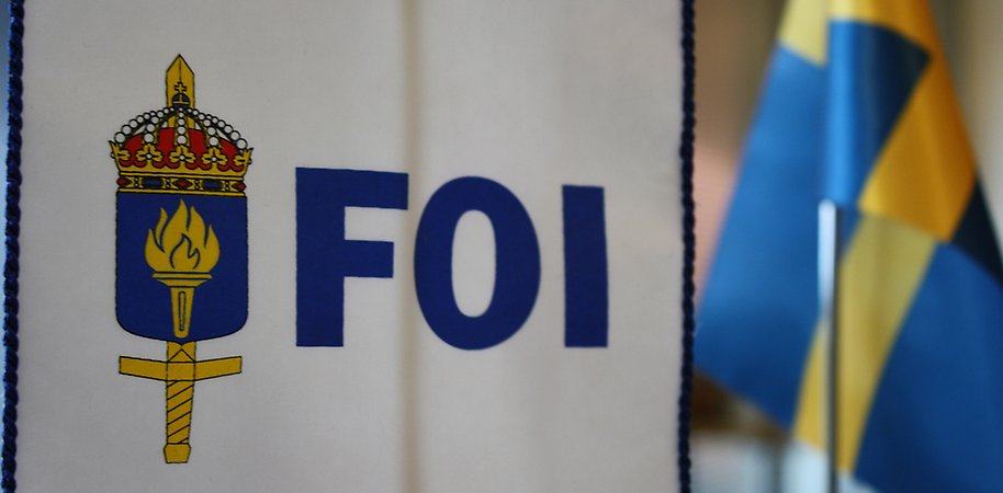 FOI logo and Swedish flag